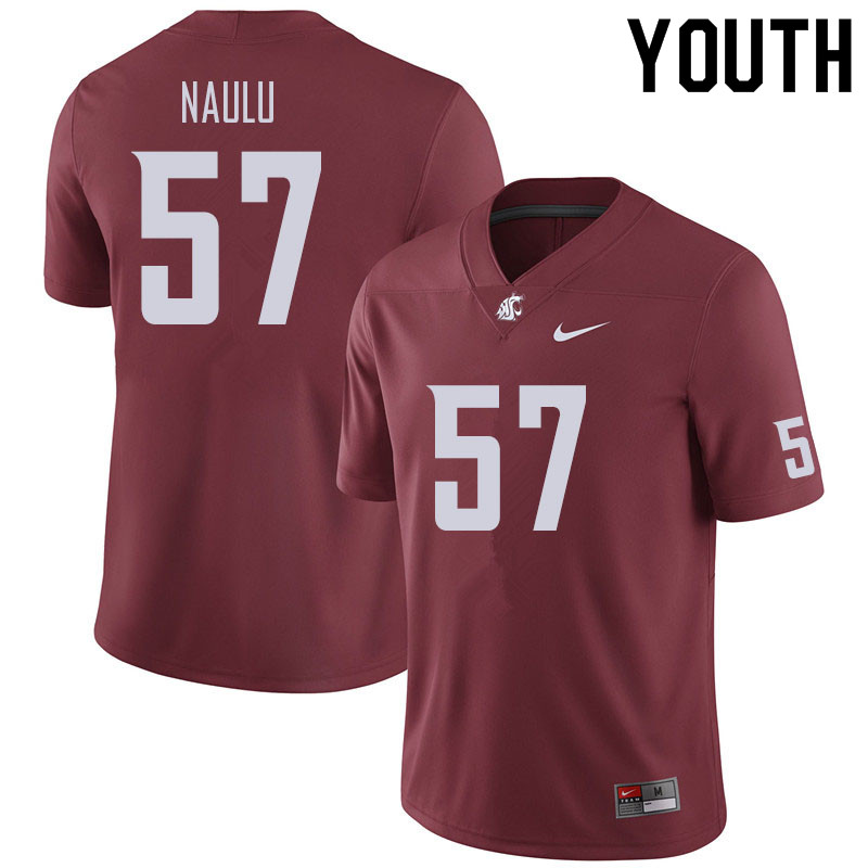 Youth #57 Peni Naulu Washington State Cougars Football Jerseys Sale-Crimson